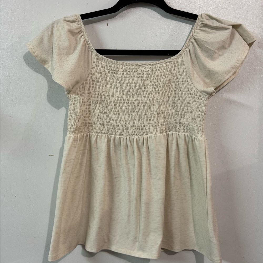 crown & ivy Cream Kids Blouse